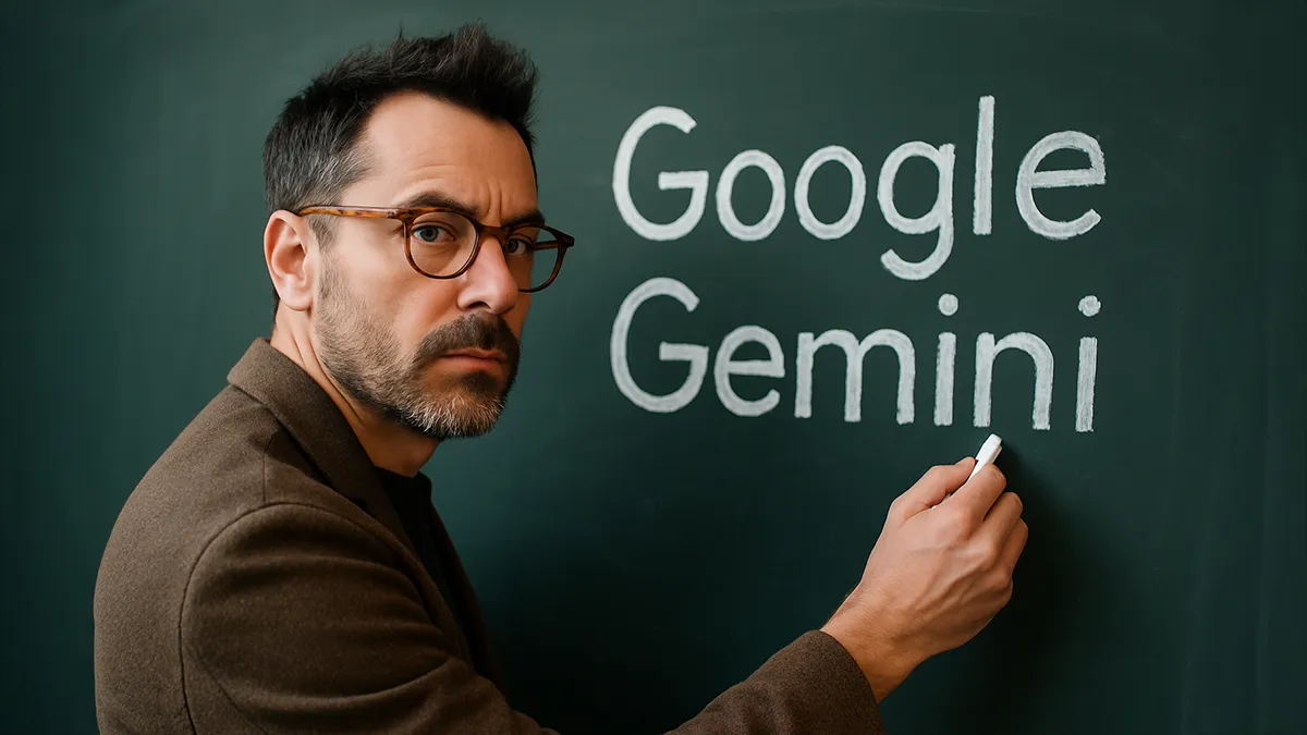 Ein Lehrer malt Google Gemini an die Tafel